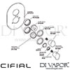 Cifial 600060VV Viva Chrome Black Thermostatic Shower Valve 2 Outlets Dimension