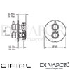 Cifial 600103SE Technovation 35 Thermostatic Fixed Shower Kit Dimensions