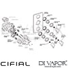 Cifial 600302CL Coule Thermostatic Fixed Flexi Shower Kit Dimension