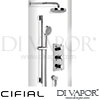 Cifial 600302CL Coule Thermostatic Fixed Flexi Shower Kit Spare Parts
