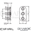Cifial 600303SE Technovation 35 Thermostatic Fixed Flexi Shower Kit Dimensions