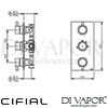 Cifial Technovation 465 Thermostatic Wetroom Kit Dimensions
