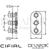 Cifial 600403SE Technovation 35 Thermostatic Flexi Bath Filler Kit Dimensions