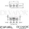 Cifial 600L32BHX Brookhaven Cross 3 Control Landscape Thermostatic Shower Valve Dimensions