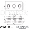 Cifial 600L32CL Coule 3 Control Landscape Thermostatic Shower Valve Dimensions