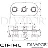 Cifial 600L32EM Emmie 3 Control Landscape Thermostatic Shower Valve Dimensions