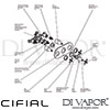 Cifial 600L32HX Hexa 3 Control Landscape Thermostatic Valve Dimension