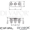 Cifial 600L32SE Technovation 35 3 Control Thermostatic Landscape Shower Valve Dimensions