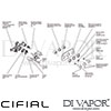 Cifial 600L32SF Adele 3 Control Landscape Thermostatic Shower Valve 2 Outlets Dimension