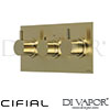 Cifial 600L32TH-X11 PVD X11 3 Control Landscape Thermostatic Shower Valve 2 Outlets Spare Parts