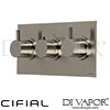 Cifial 600L32TH-X20 PVD X20 3 Control Landscape Thermostatic Shower Valve 2 Outlets Spare Parts