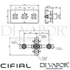 Cifial Texa 3 Control Landscape Valve 2 Outlets Dimensions