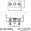 Cifial 600L33ED Edwardian 3 Control Landscape Thermostatic Valve with Diverter Dimensions