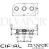 Cifial 600L33EM Emmie 3 Control Landscape Thermostatic Valve with Diverter Dimensions