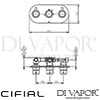 Cifial 600L33SE Technovation 35 3 Control Thermostatic Landscape Shower Valve with Diverter Dimensio