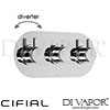 Cifial 600L33SE Technovation 35 3 Control Thermostatic Landscape Shower Valve with Diverter Spare Pa