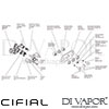 Cifial 600L33SF Adele 3 Control Landscape Thermostatic Shower Valve 3 Outlets Dimension