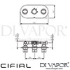 Cifial 600L33SF Adele 3 Control Landscape Thermostatic Shower Valve 3 Outlets Dimensions