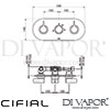 Cifial 3 Control Landscape Therm Valve Diverter 3 Outlets Dimensions