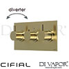 Cifial 600L33TH-X11 PVD X11 3 Control Landscape Thermostatic Shower Valve 3 Outlets Spare Parts