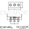 Cifial 600L33THX300 Techno X300 3 Control Landscape Thermostatic Shower Valve 3 Outlets Dimensions