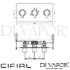 Cifial 600L34CL Coule 3 Control Landscape Thermostatic Shower Valve with Double Diverter Dimensions