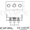 Cifial 600L34CU Cudo 3 Control Landscape Thermostatic Shower Valve With Double Diverter Dimensions