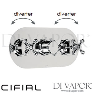 Cifial 600L34ED Edwardian 3 Control Landscape Thermostatic Valve with Double Diverter Spare Parts