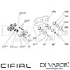 Cifial 600L34EM Emmie 3 Control Thermostatic Valve with Double Diverter Dimension