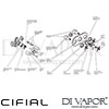 Cifial 600L34HX Hexa 3 Control Landscape Thermostatic Shower Valve with Diverter Dimension