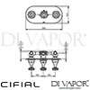 Cifial 600L34HX Hexa 3 Control Landscape Thermostatic Shower Valve with Diverter Dimensions