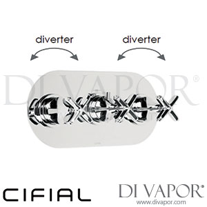 Cifial 600L34HX Hexa 3 Control Landscape Thermostatic Shower Valve with Diverter Spare Parts