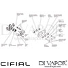 Cifial 600L34SF Adele 3 Control Landscape Thermostatic Shower Valve 4 Outlets Dimension