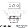 Cifial 600L34SQ Quadrado 3 Control Landscape Thermostatic Shower Valve 4 Outlets Dimensions