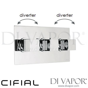 Cifial 600L34SQ Quadrado 3 Control Landscape Thermostatic Shower Valve 4 Outlets Spare Parts