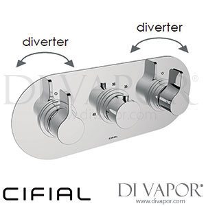 Cifial 600L34T2 TH251 3 Control Landscape Thermostatic Valve with Double Diverter 4 Outlets Spare Parts