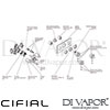 Cifial 600L34THX300 Techno X300 3 Control Landscape Thermostatic Shower Valve 4 Outlets Dimension