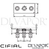 Cifial 600L34THX300 Techno X300 3 Control Landscape Thermostatic Shower Valve 4 Outlets Dimensions