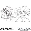 Cifial 600L35CL Coule 3 Control Landscape Thermostatic Valve with Double Diverter 5 Outlets Dimensio