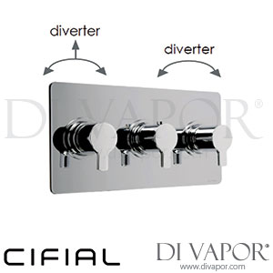 Cifial 600L35CL Coule 3 Control Landscape Thermostatic Valve with Double Diverter 5 Outlets Spare Parts