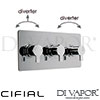 Cifial 600L35CL Coule 3 Control Landscape Thermostatic Valve with Double Diverter 5 Outlets Spare Pa