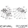 Cifial 600L35HX Hexa 3 Control Landscape Thermostatic Valve with Double Diverter 5 Outlets Dimension
