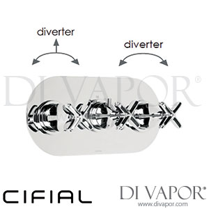 Cifial 600L35HX Hexa 3 Control Landscape Thermostatic Valve with Double Diverter 5 Outlets Spare Parts