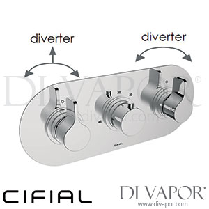 Cifial 600L35T2 TH251 3 Control Landscape Thermostatic Valve with Double Diverter 5 Outlets Spare Parts