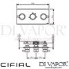 Cifial 3 Control Landscape Valve Double Diverter 5 Outlets Dimensions