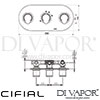 Cifial Viva 3 Control Landscape Valve Double Diverter 5 Outlets Dimensions