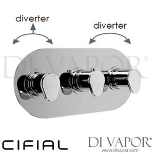Cifial 600L35VV Viva 3 Control Landscape Thermostatic Valve with Double Diverter 5 Outlets Spare Parts