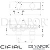 Cifial Slim Coule Landscape Shower Valve 1 Outlet Dimensions