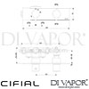 Cifial 600NL60CL Slim Coule Landscape Thermostatic Shower Valve 2 Outlet Dimensions