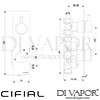Cifial Slim Techno Shower Valve 1 Outlet Dimensions
